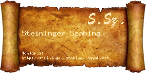 Steininger Szabina névjegykártya